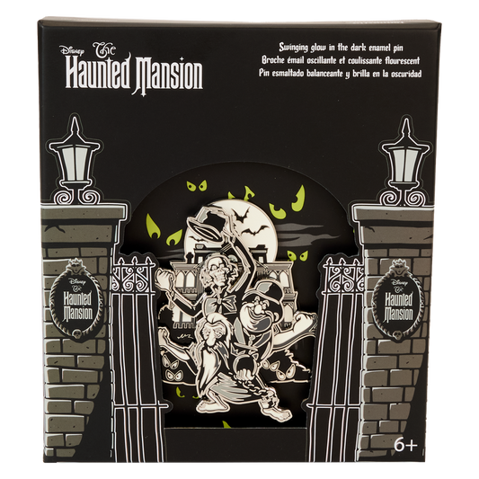 LOUNGEFLY : DISNEY - Haunted Mansion Hitchhiking Ghosts Glow 3" Collector Box Sliding Pin