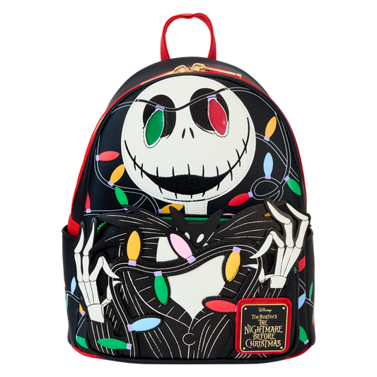 LOUNGEFLY : NIGHTMARE BEFORE CHRISTMAS - Jack Smiling Light Up Mini Backpack