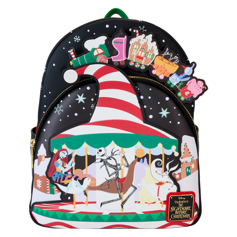 LOUNGEFLY : NIGHTMARE BEFORE CHRISTMAS -  Town Carousel Glow Mini Backpack