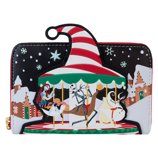 LOUNGEFLY : NIGHTMARE BEFORE CHRISTMAS - Town Carousel Zip Purse