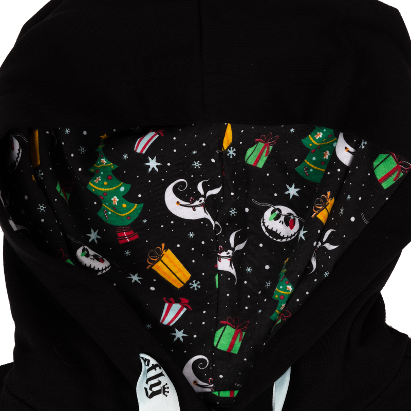 LOUNGEFLY : NIGHTMARE BEFORE CHRISTMAS - Santa Jack Skeleton Reindeer Glow Unisex Hoodie