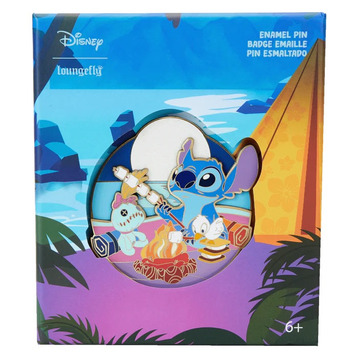 LOUNGEFLY : DISNEY - Lilo & Stitch Camping Cuties 3" Collector Pin