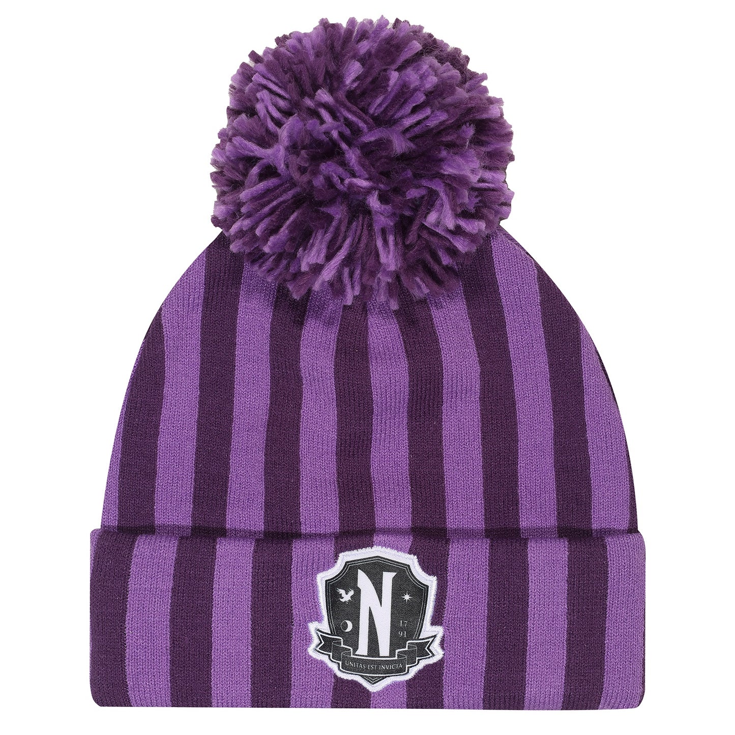 WEDNESDAY - Nevermore Logo Pom Beanie