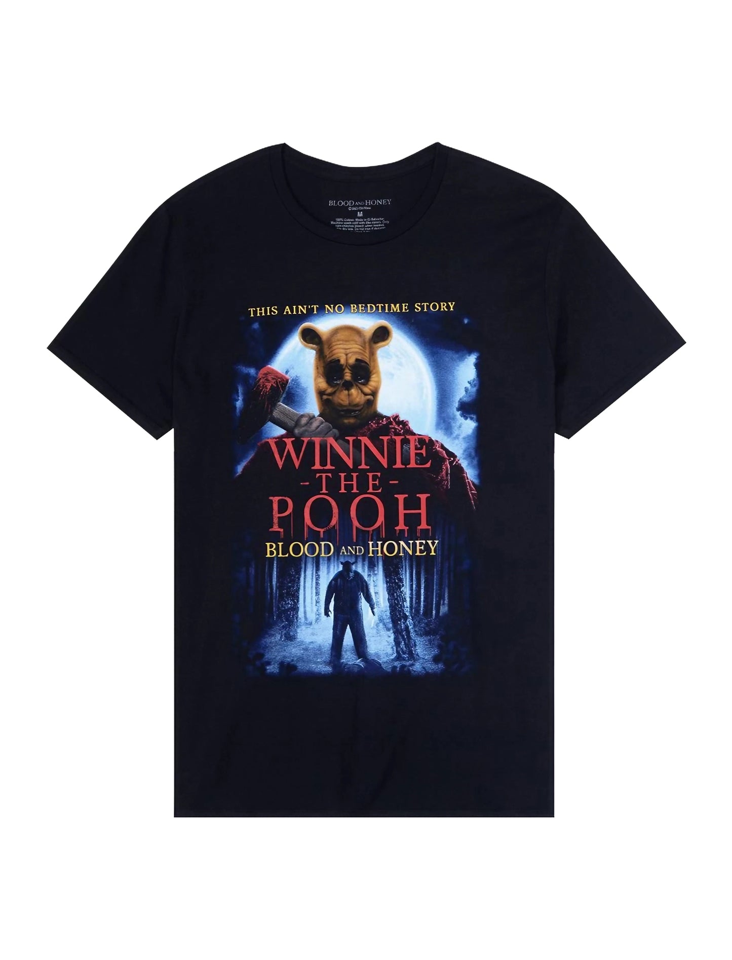 Graphic tee featuring 'Winnie the Pooh - Blood & Honey' movie poster design