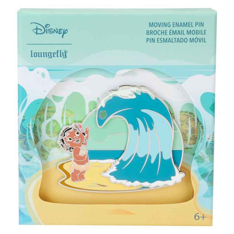 LOUNGEFLY : DISNEY - Young Moana Ocean Waves 3" Collector Box Sliding Pin