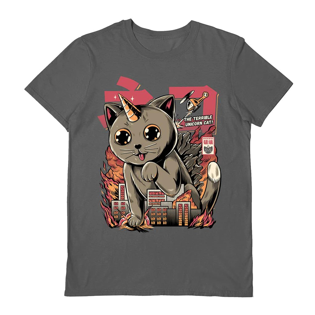 ILUSTRATA - Catzilla Charcoal T-Shirt