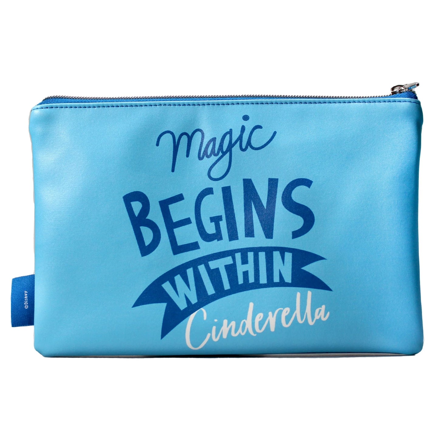 Disney Cinderella-themed pouch with the slogan "Magic Begins Within" printed on it