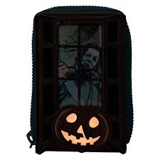 LOUNGEFLY : HALLOWEEN - Michael Myers Pumpkin Glow Accordion Zip Purse