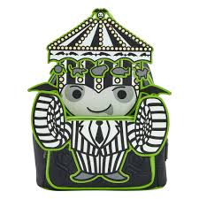 LOUNGEFLY : BEETLEJUICE - Pinstripe HEO Exclusive Mini Backpack