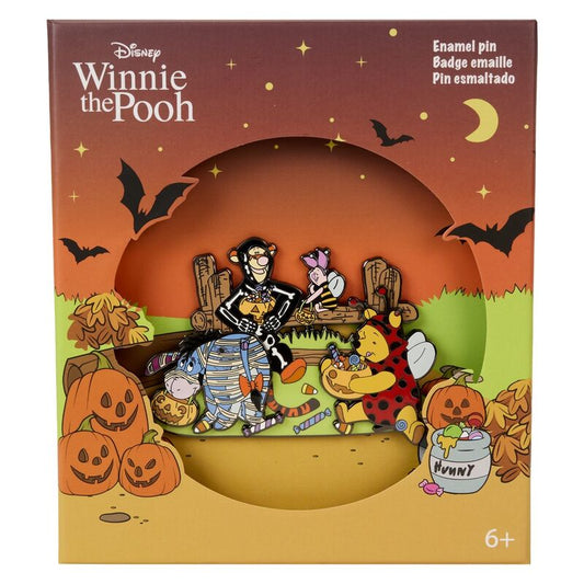 LOUNGEFLY : DISNEY - Winnie The Pooh Trick Or Treat 3" Collector Box Sliding Pin