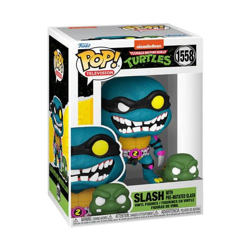 TEENAGE MUTANT NINJA TURTLES - Slash & Pre-Mutated Turtle Slash #1558 Funko Pop!