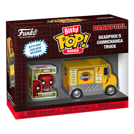 MARVEL : DEADPOOL - Deadpool With Chimichanga Truck Funko Bitty Pop! Rides