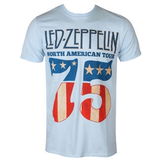 LED ZEPPELIN - 1975 North American Tour Blue T-Shirt