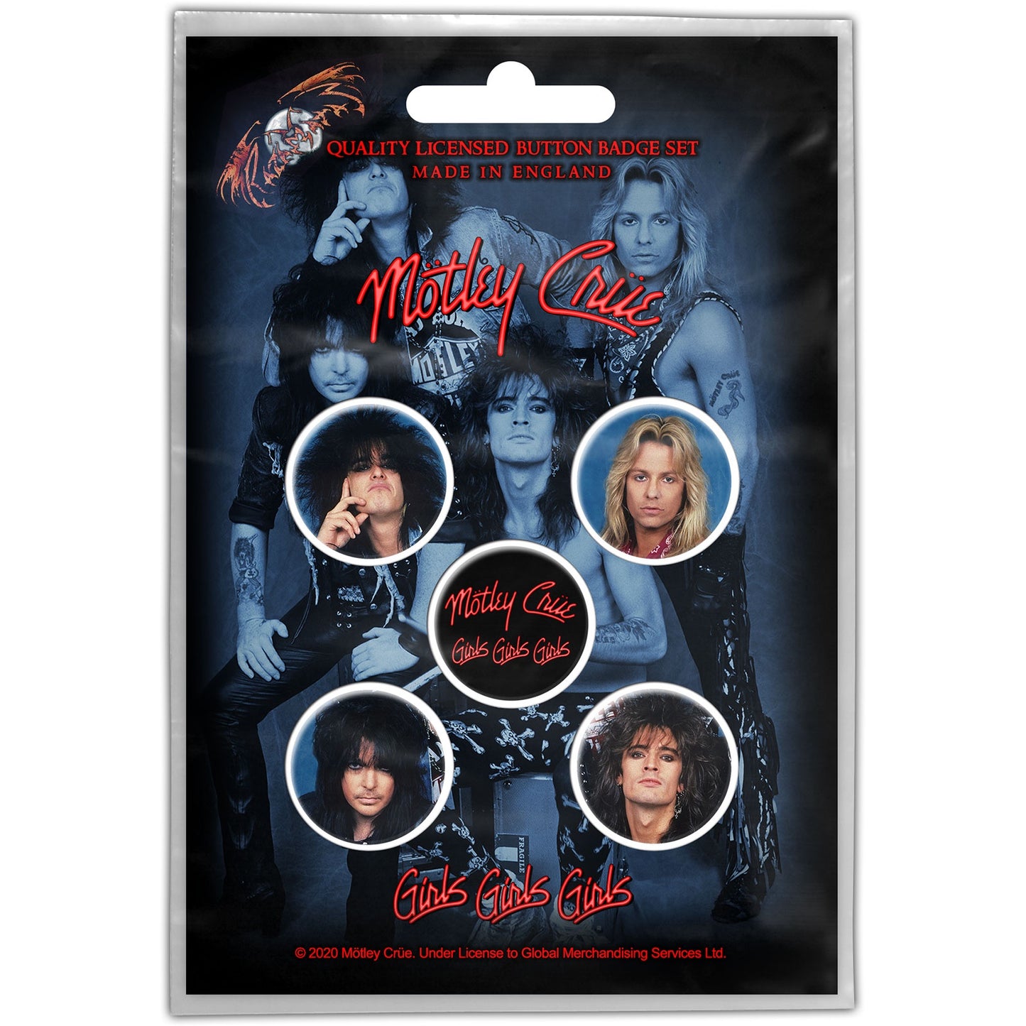 MOTLEY CRUE - Girls, Girls, Girls Badge Pack