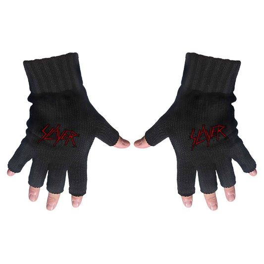 SLAYER - Scratched Logo Fingerless Gloves