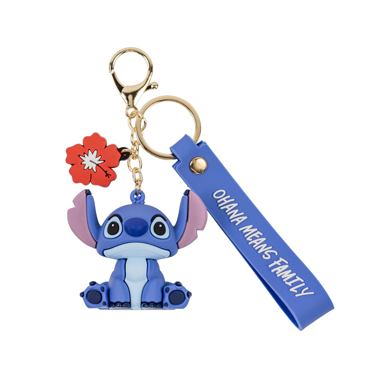 DISNEY : LILO & STITCH - Blue & Gold 3D Strap Keychain