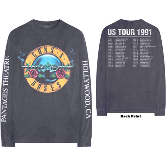 GUNS N' ROSES - Hollywood Tour Back & Sleeve Print Long Sleeve T-Shirt