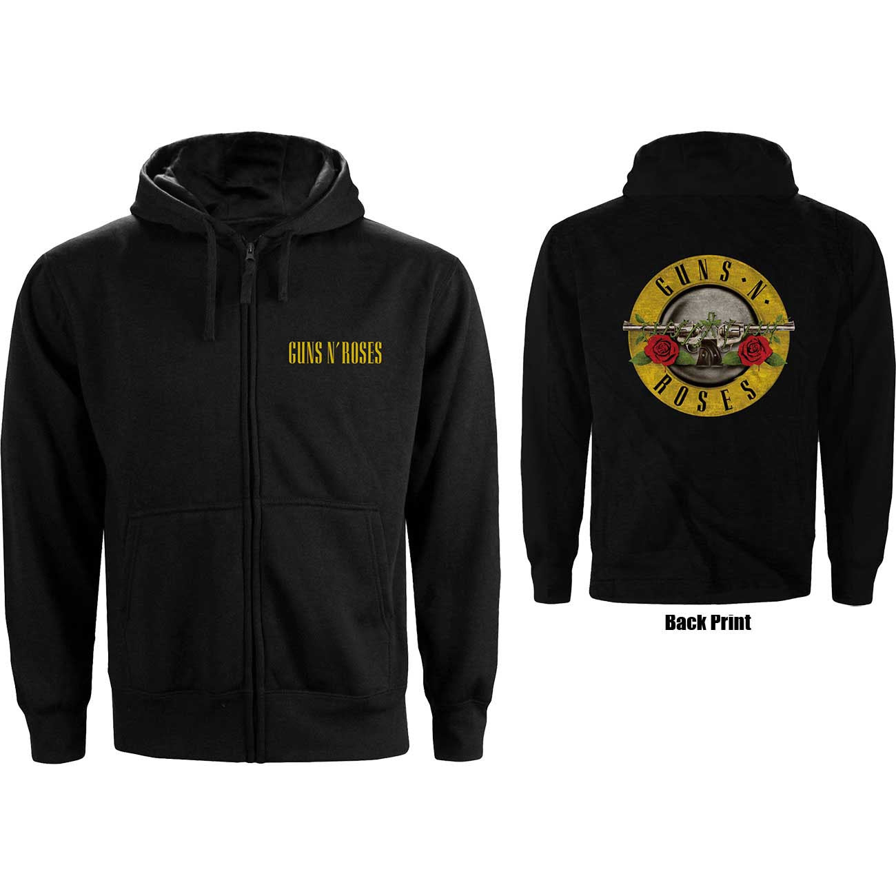 GUNS N' ROSES - Classic Logo Fitted Zip Hoodie