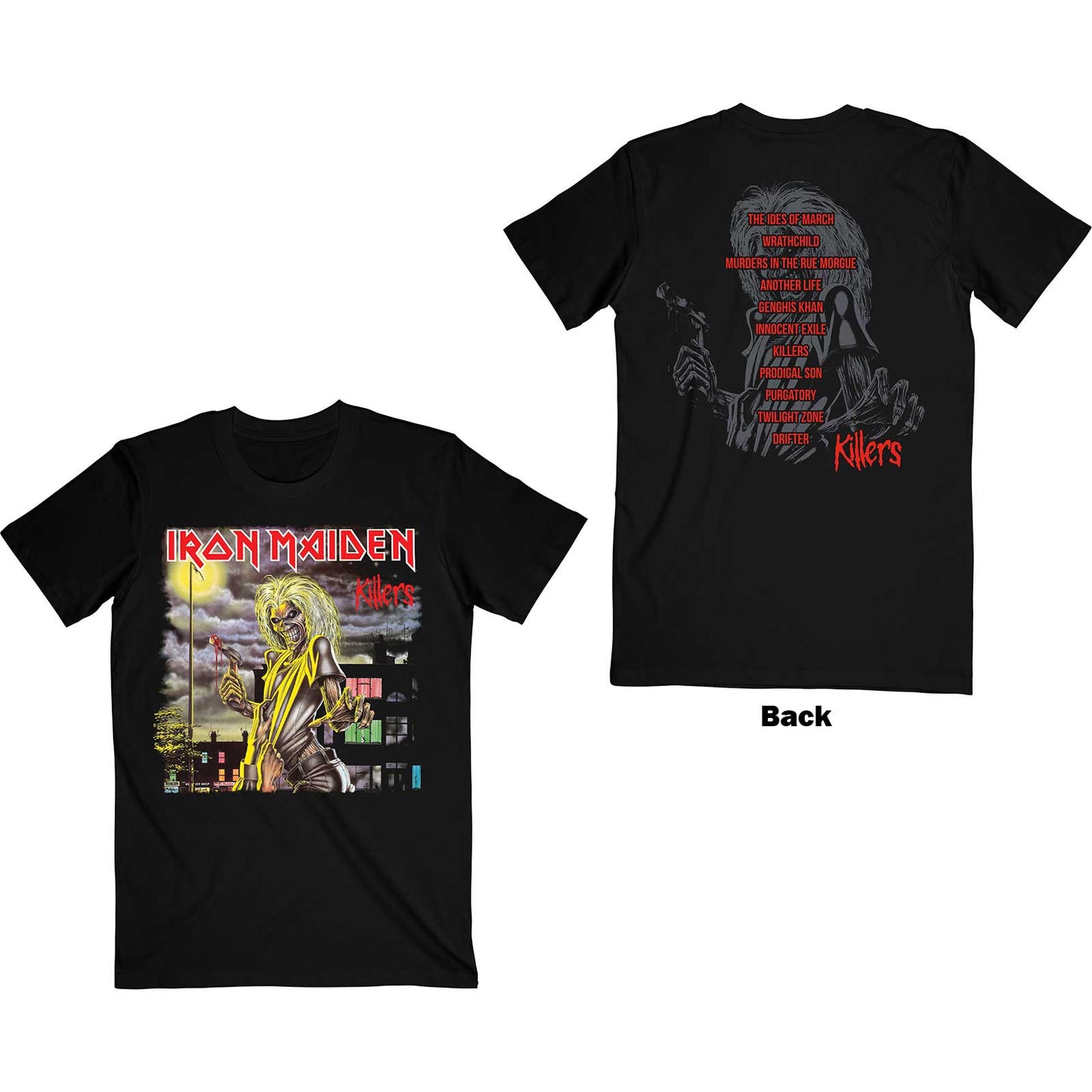 IRON MAIDEN - Killer V2 Tracklist Backprint T-Shirt