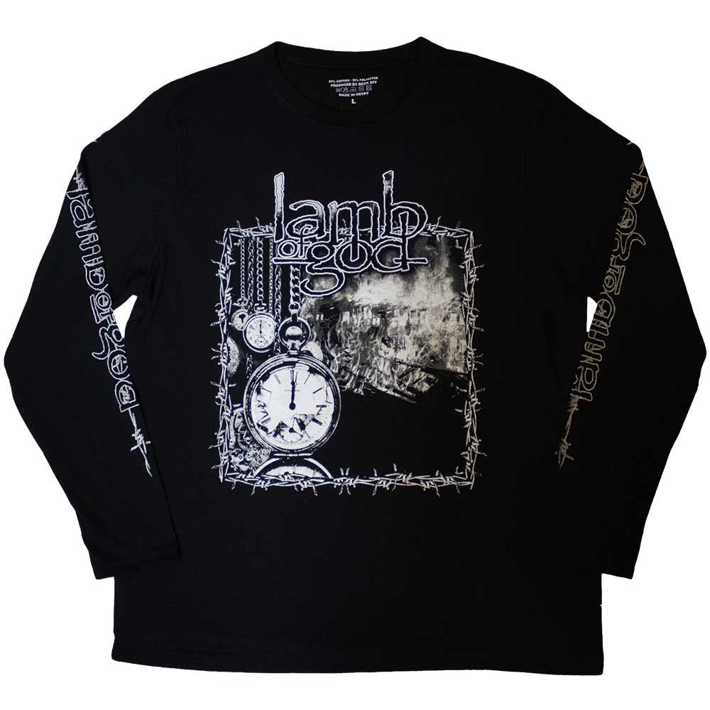 LAMB OF GOD - Barbed Wire Sleeve Print Long Sleeve T-Shirt