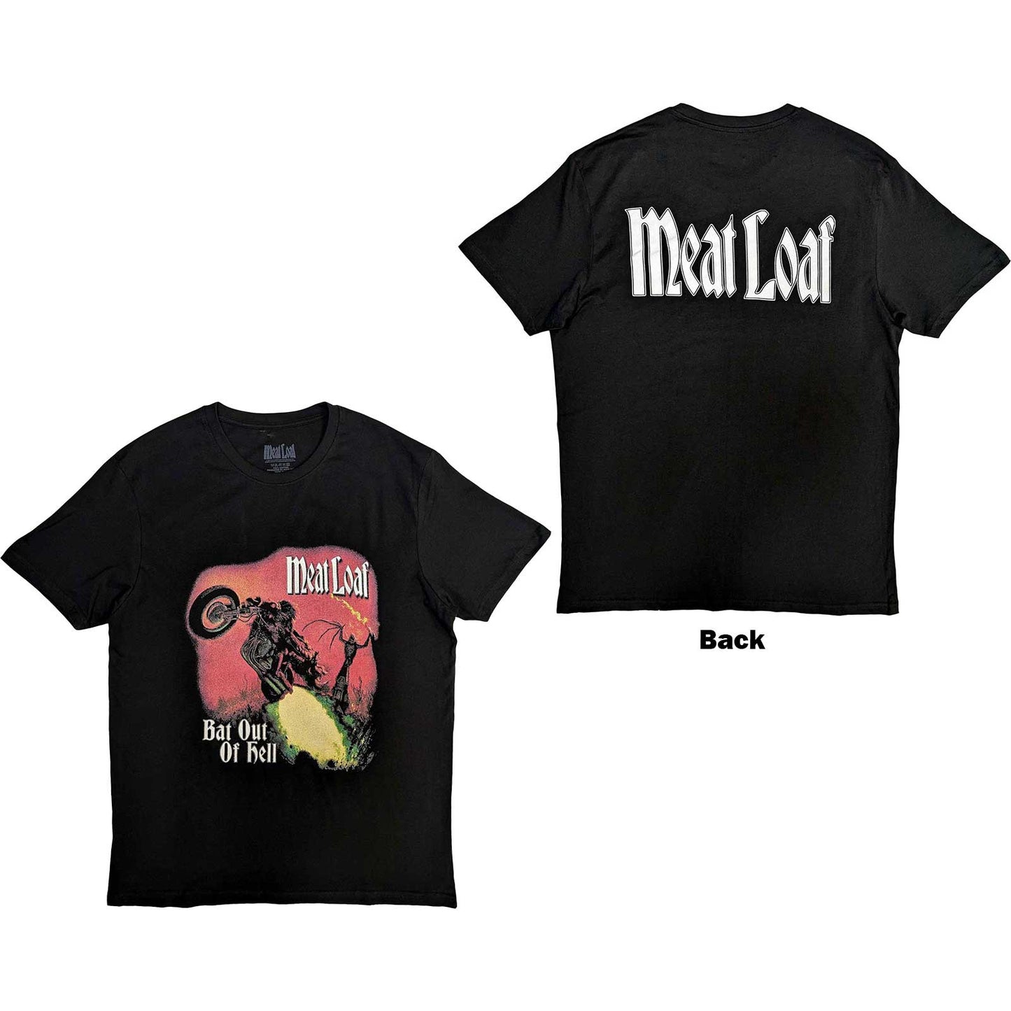 MEAT LOAF - Bat Out Of Hell Cover Backprint T-Shirt