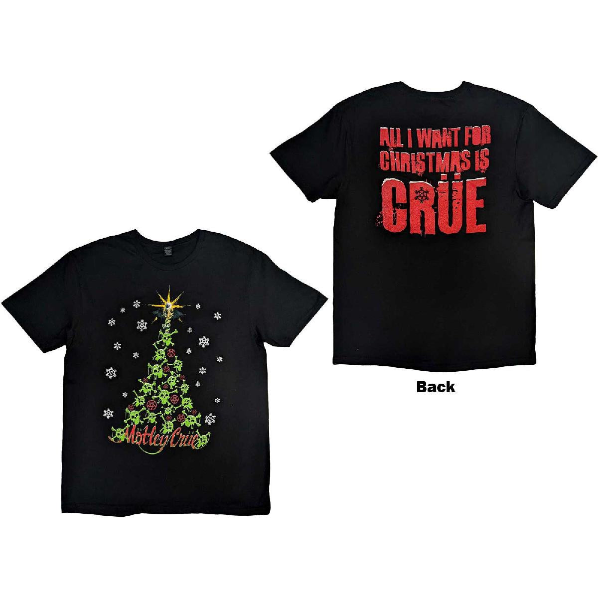 MOTLEY CRUE - Xmas Crue Back Print T-Shirt