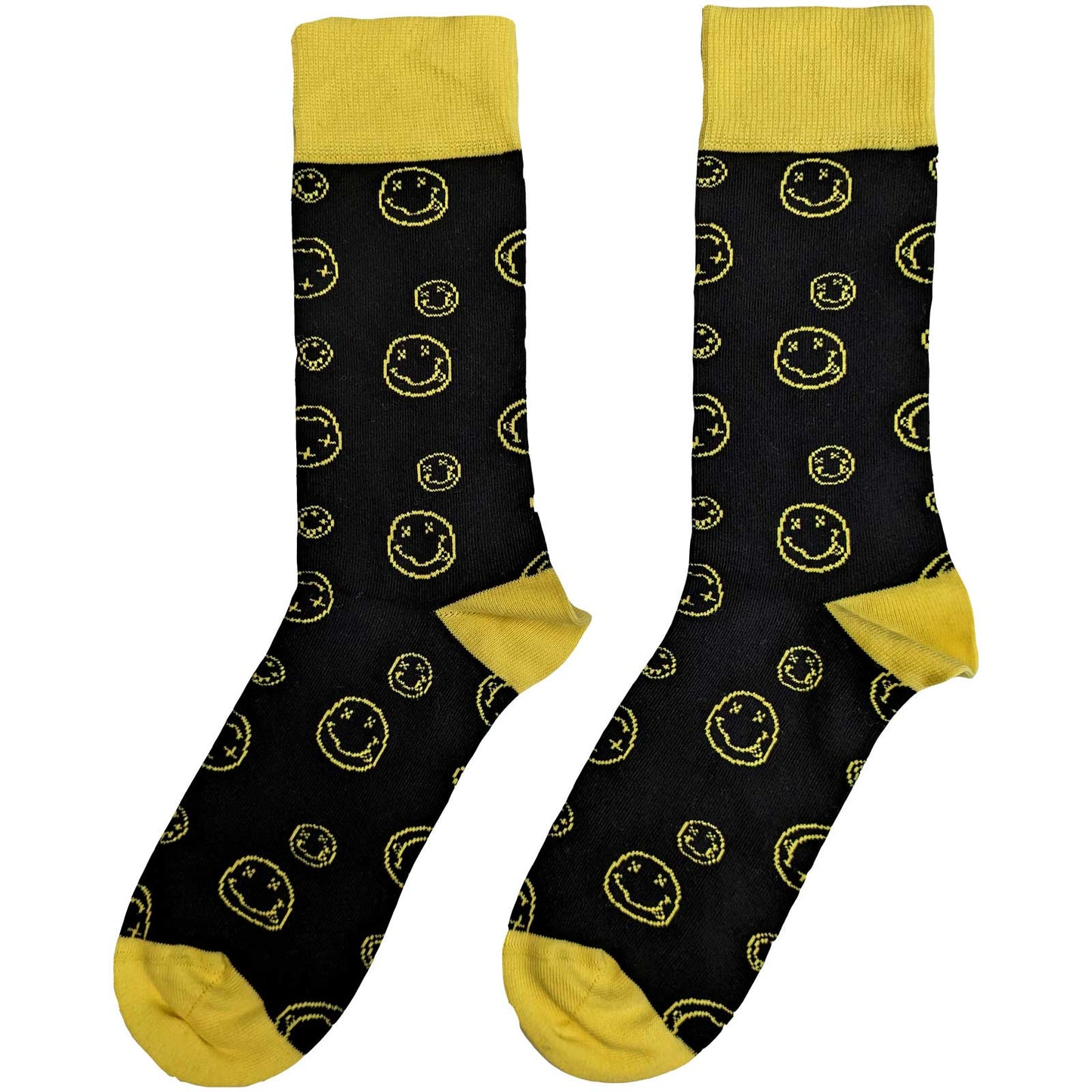 NIRVANA - Outline Happy Faces Socks (7-11)