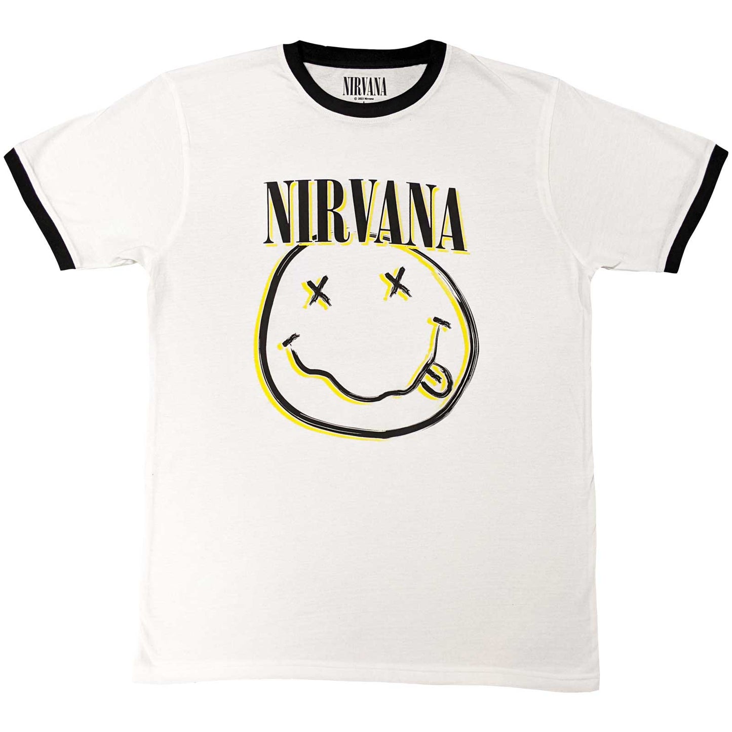 NIRVANA - Double Smiley Ringer T-Shirt