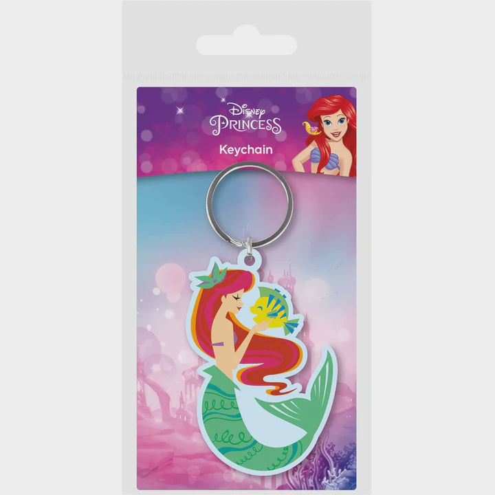 DISNEY : LITTLE MERMAID - Ariel & Flounder Rubber Keyring