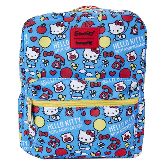 LOUNGEFLY : SANRIO - Hello Kitty 50th Anniversary Classic AOP Nylon Mini Backpack