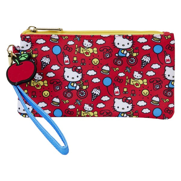 LOUNGEFLY : SANRIO - Hello Kitty 50th Anniversary Classic AOP Nylon Pouch Wristlet