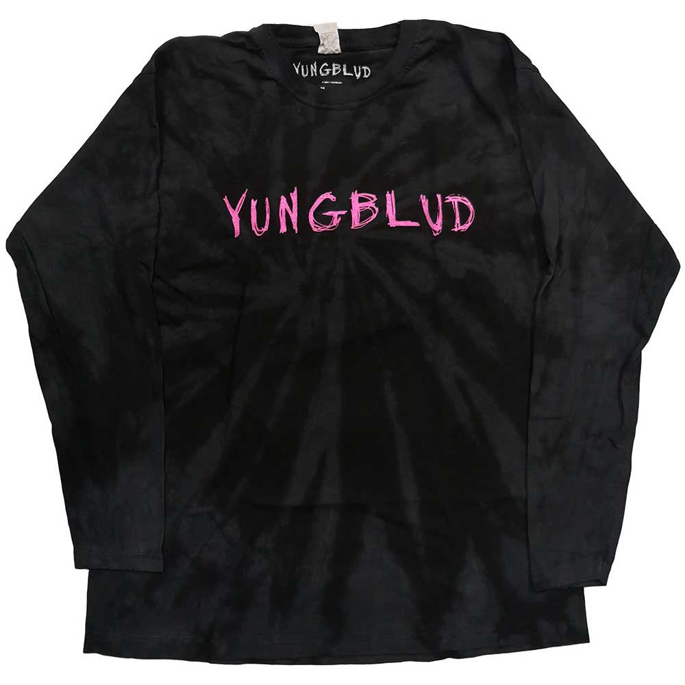 YUNGBLUD - Scratch Logo Dip Dye Long Sleeve T-Shirt