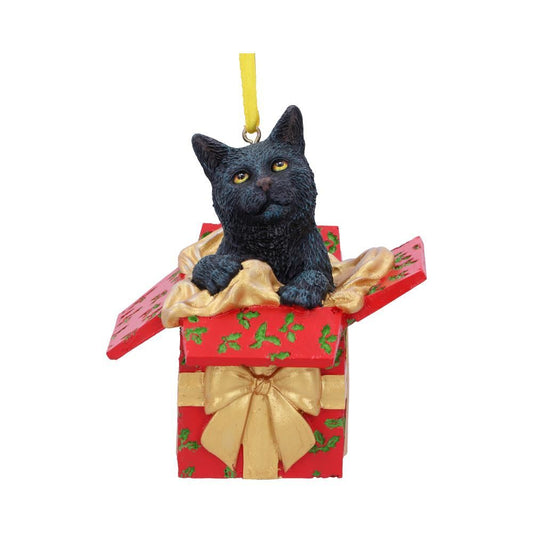 NEMESIS NOW - Present Cat Christmas Decoration